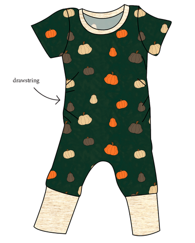 Pumpkins on Pine Grow With Me Pants And Shorts Romper