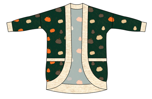 Pumpkins on Pine Kids Cocoon Cardigan