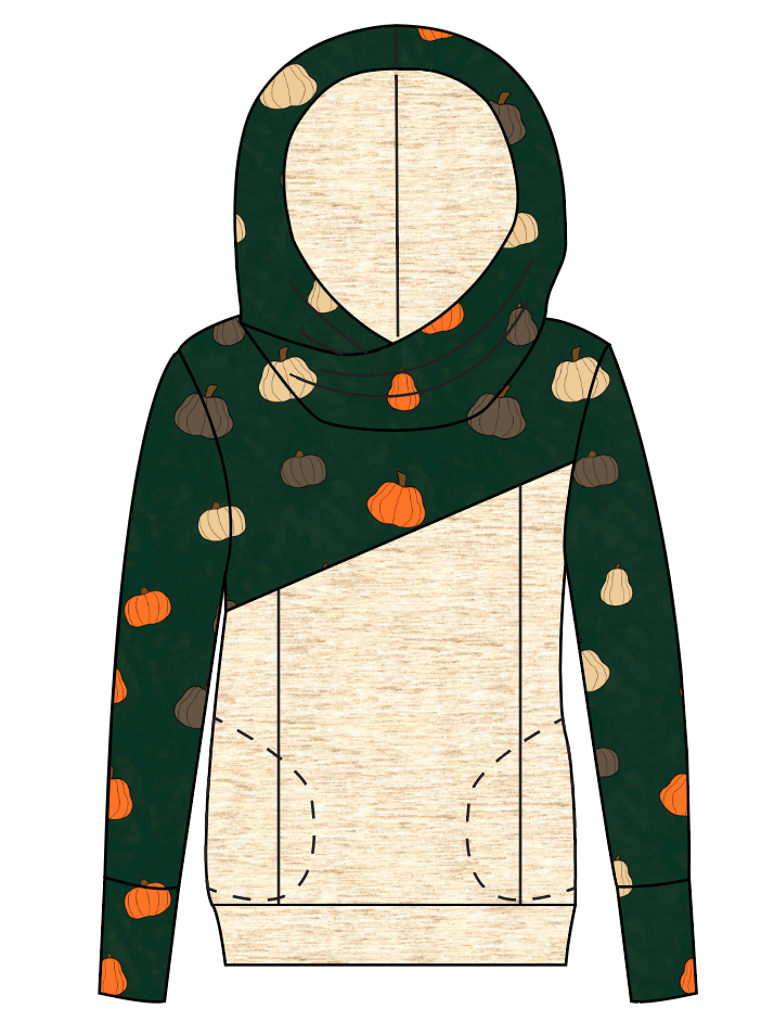 Pumpkins on Pine Ladies Hoodie