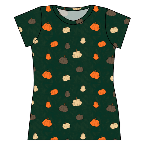 Pumpkins on Pine Ladies' Basic Tee