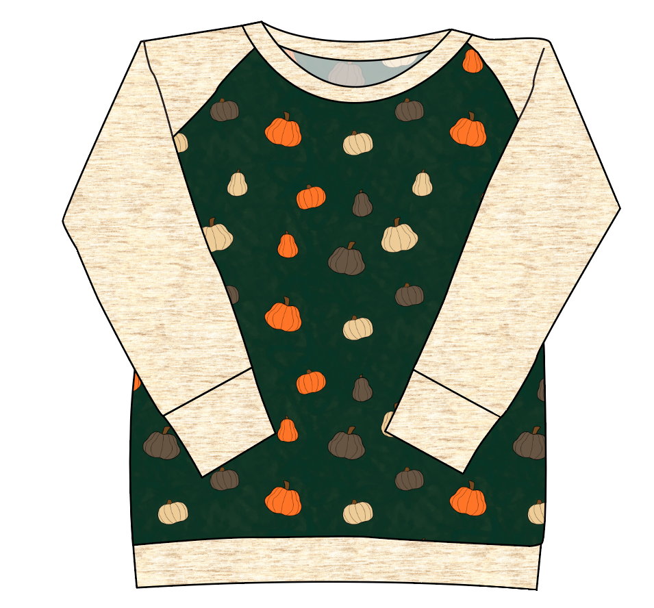 Pumpkins on Pine Ladies' Classic Crewneck