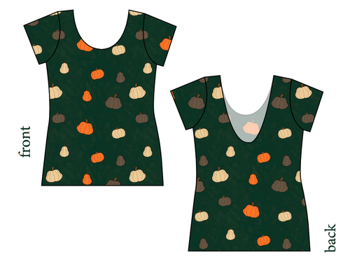 Pumpkins on Pine Ladies' Low Back Ballerina Tee