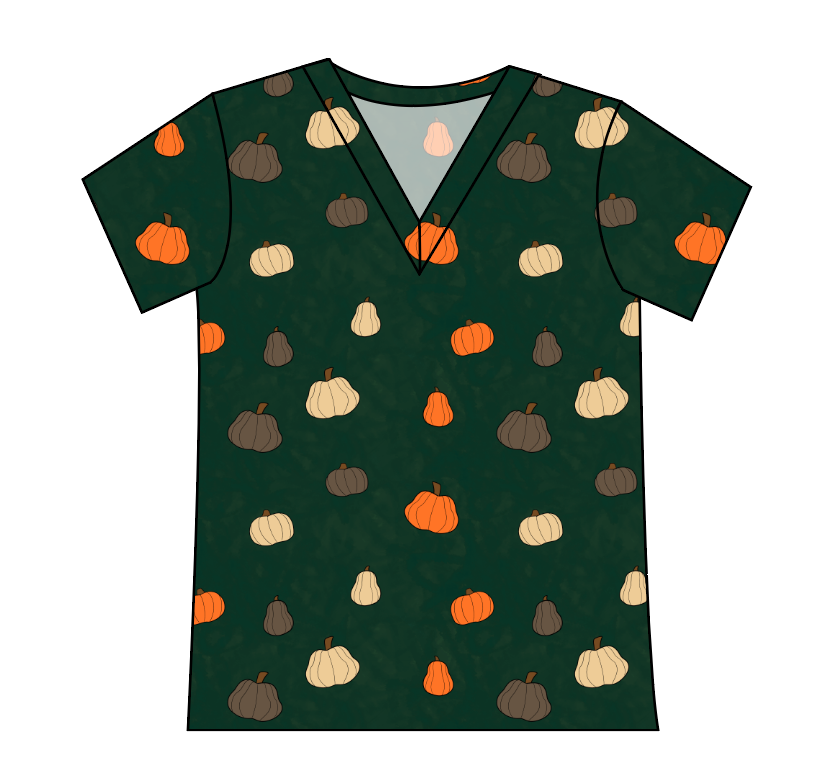 Pumpkins on Pine Ladies' Slouchy V-Neck Tee