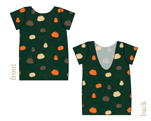 Pumpkins on Pine Low Back Ballerina Tee