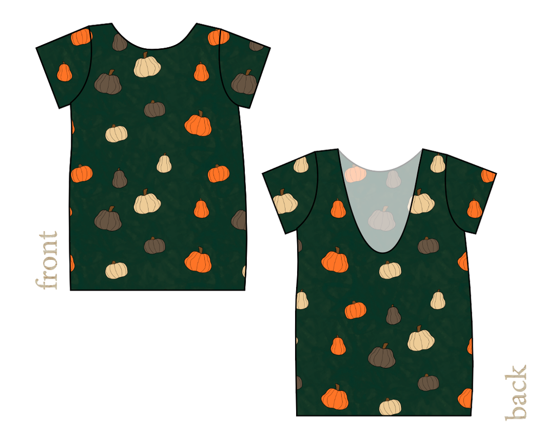 Pumpkins on Pine Low Back Ballerina Tee