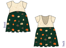 Load image into Gallery viewer, Pumpkins on Pine Low Back Dress