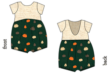 Load image into Gallery viewer, Pumpkins on Pine Low Back Romper and Bubble Romper