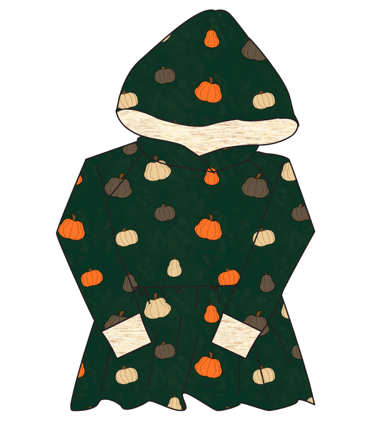 Pumpkins on Pine Peplum Hoodie (or Crewneck)