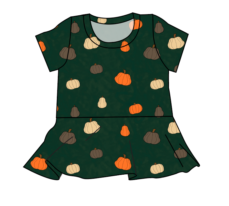 Pumpkins on Pine Peplum Top