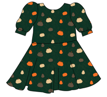 Load image into Gallery viewer, Pumpkins on Pine Prairie Dress