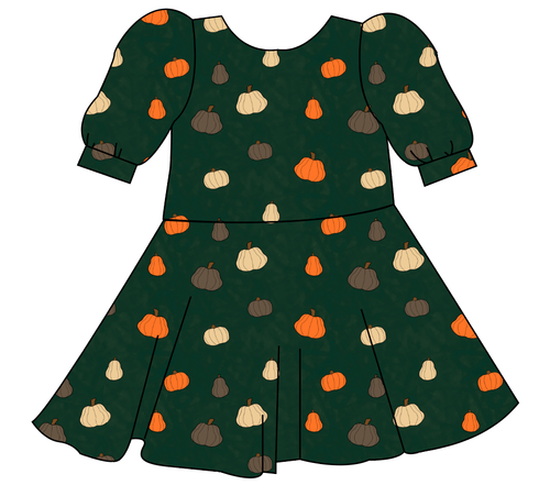 Pumpkins on Pine Prairie Dress