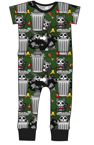 Trash Raccoons Bennett Pants and Shorts Length T-Shirt Romper