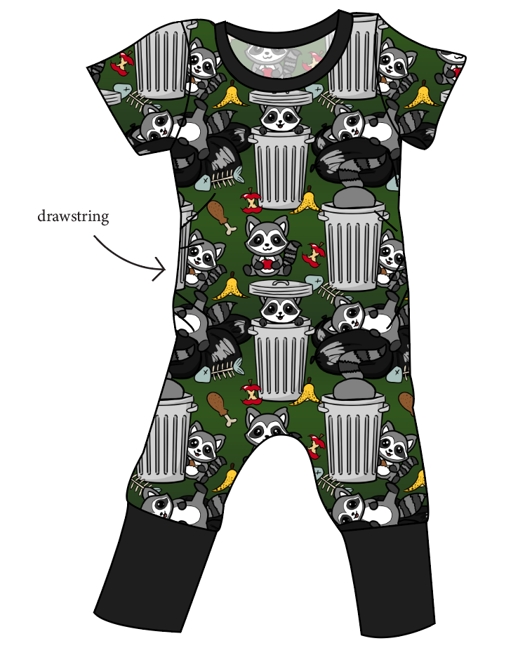 Trash Raccoons Grow With Me Pants And Shorts Romper