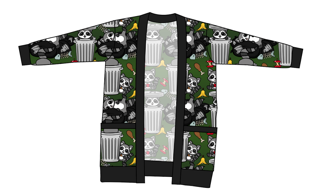 Trash Raccoons Kids Grandpa Cardigan