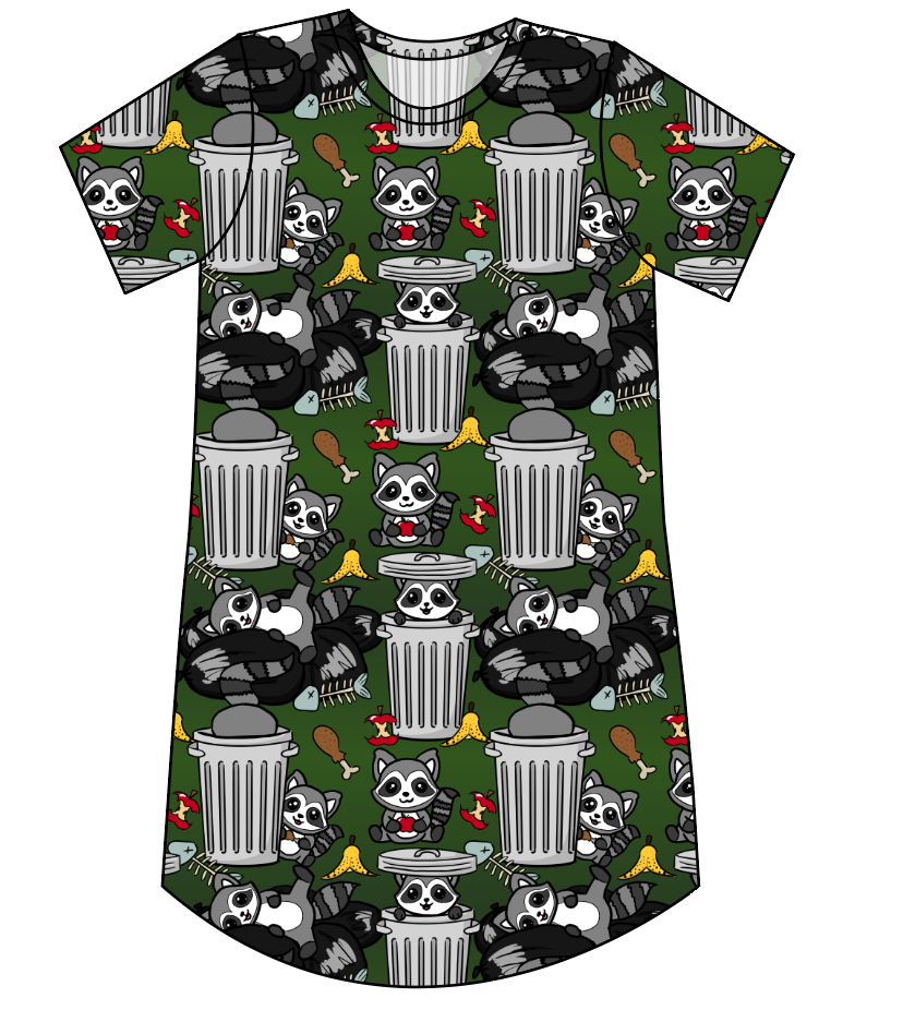 Trash Raccoons Ladies' T-Shirt Dress