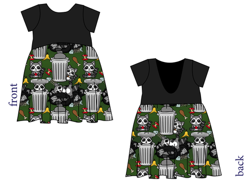 Trash Raccoons Low Back Dress