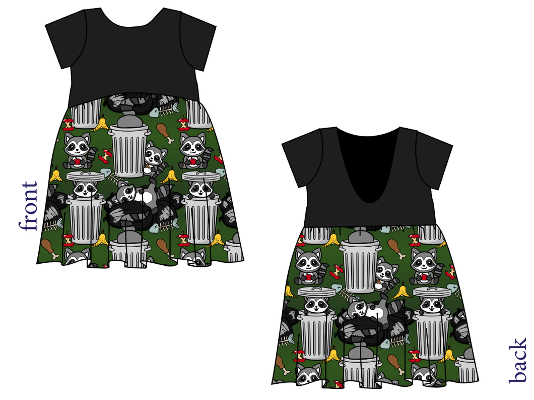 Trash Raccoons Low Back Dress