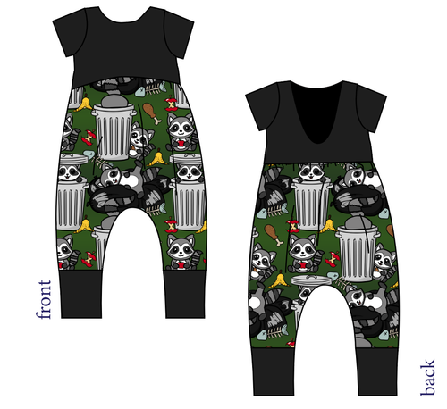 Trash Raccoons Low Back Romper and Bubble Romper