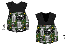 Load image into Gallery viewer, Trash Raccoons Low Back Romper and Bubble Romper