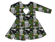 Load image into Gallery viewer, Trash Raccoons Molly Heart Back Twirly Dress