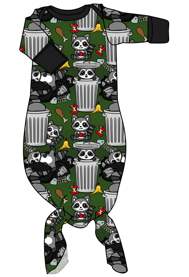 Trash Raccoons Newborn Knotted Gown