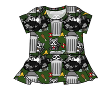 Load image into Gallery viewer, Trash Raccoons Peplum Top