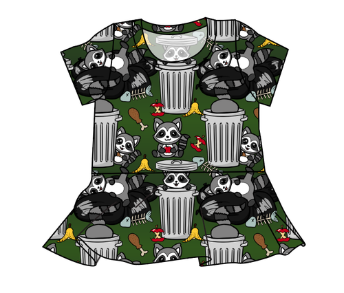 Trash Raccoons Peplum Top