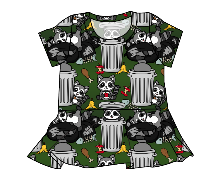 Trash Raccoons Peplum Top