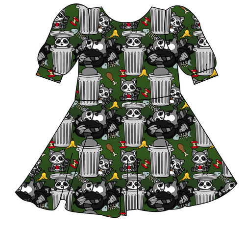 Trash Raccoons Prairie Dress