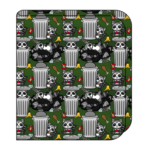 Trash Raccoons Swaddle Blanket