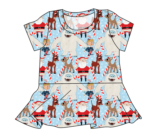 Reindeer Games Ladies' Peplum Top