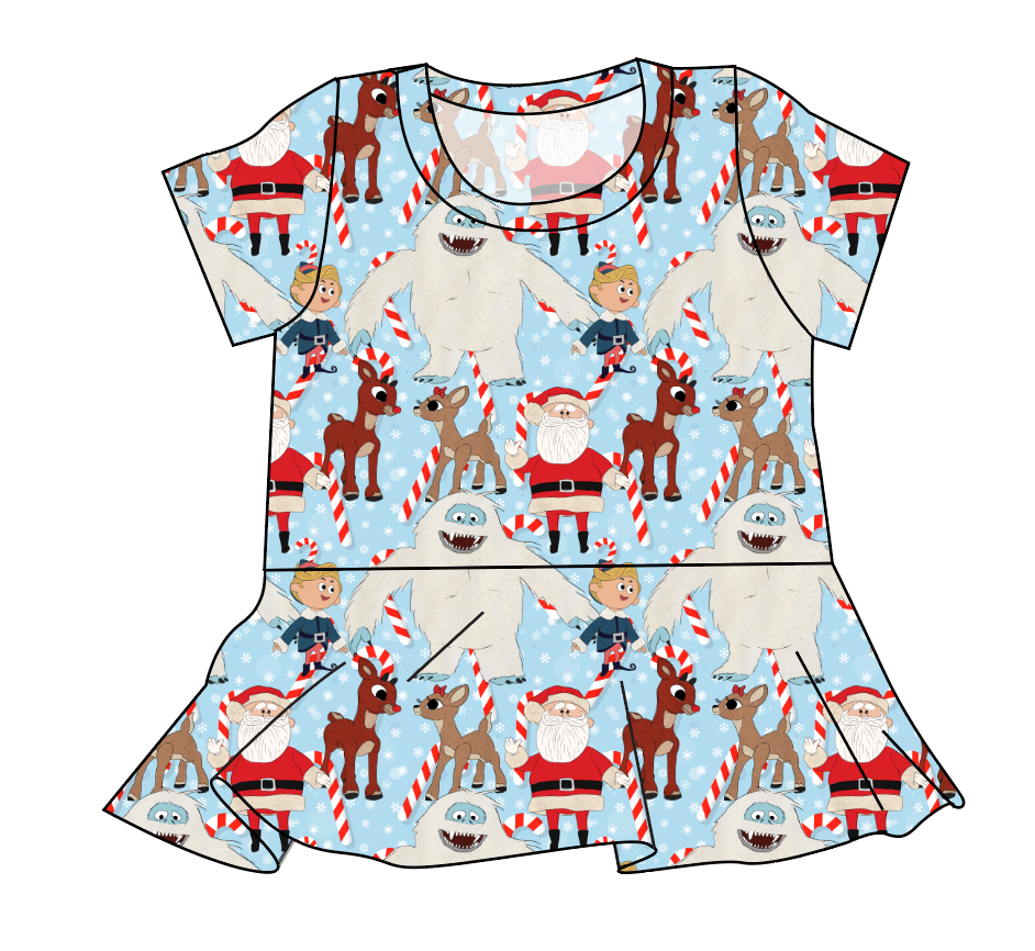 Reindeer Games Ladies' Peplum Top