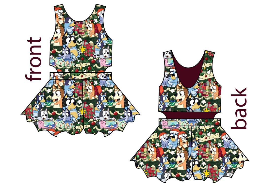 Verandah Santa Kids Playsuit