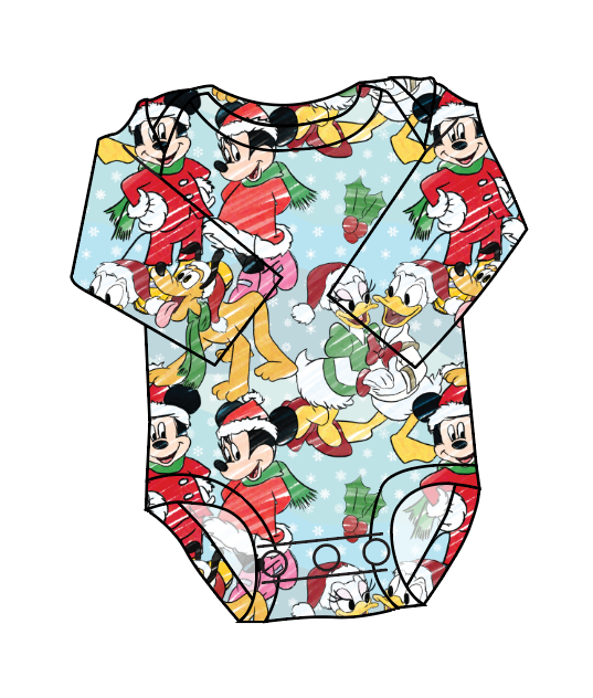 Mickey Wonderland Lap Neck Bodysuit