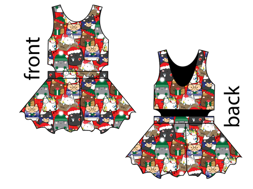 Meowy Catmas Kids Playsuit