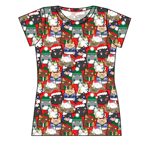 Meowy Catmas Ladies' Basic Tee