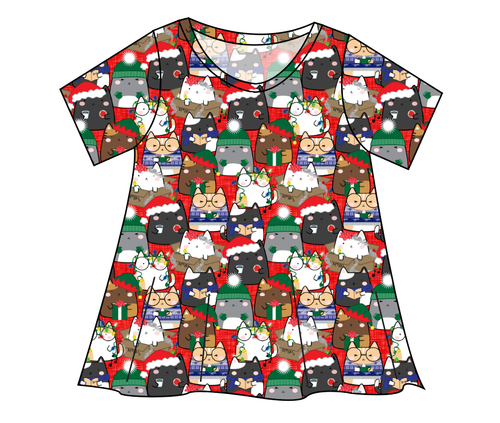 Meowy Catmas Ladies' Swing Tee