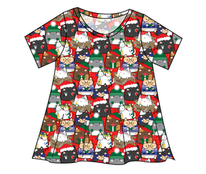 Meowy Catmas Ladies' Swing Tee