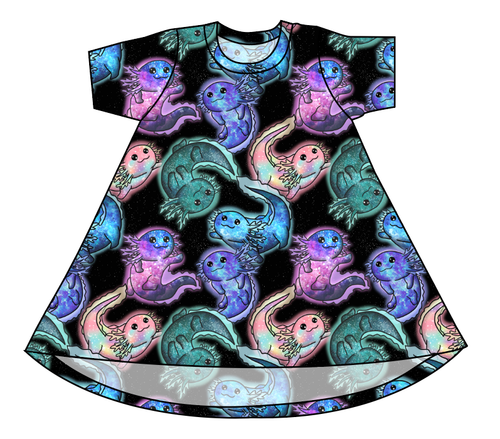 Galaxy Axolotl Basic T-Shirt Dress