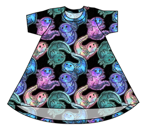 Galaxy Axolotl Basic T-Shirt Dress