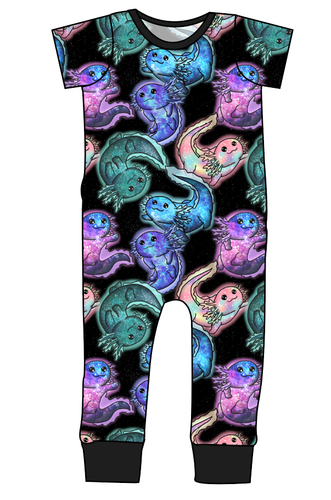 Galaxy Axolotl Emmett Pants And Shorts T-Shirt Romper