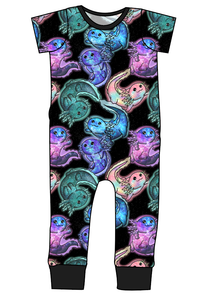 Galaxy Axolotl Emmett Pants And Shorts T-Shirt Romper