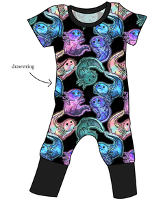 Galaxy Axolotl Grow With Me Pants And Shorts Romper
