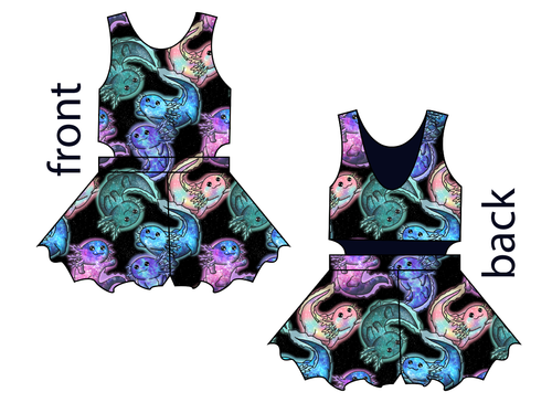 Galaxy Axolotl Kids Playsuit