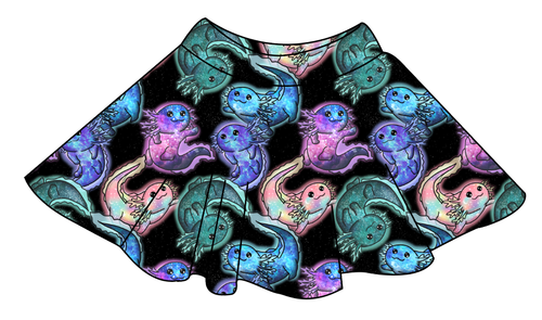 Galaxy Axolotl Ladies' Circle Skirt