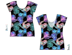 Galaxy Axolotl Ladies' Low Back Ballerina Tee
