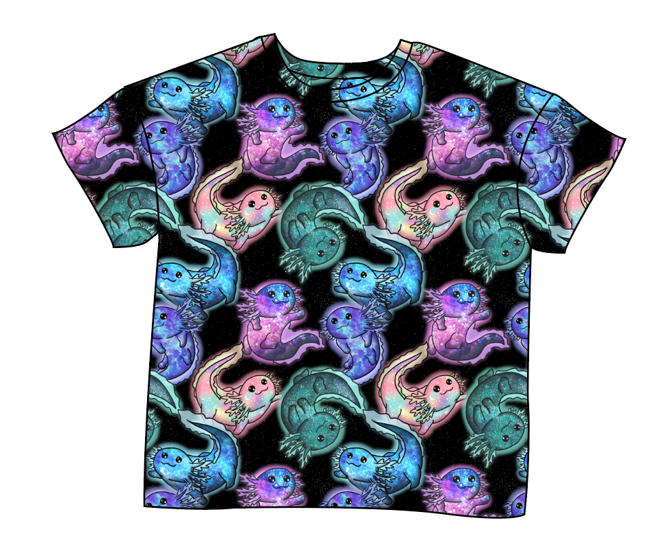 Galaxy Axolotl Ladies' Oversized Tee