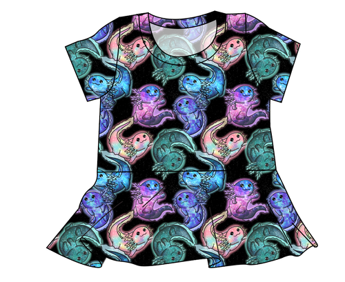 Galaxy Axolotl Ladies' Peplum Top