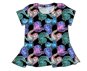 Galaxy Axolotl Ladies' Peplum Top