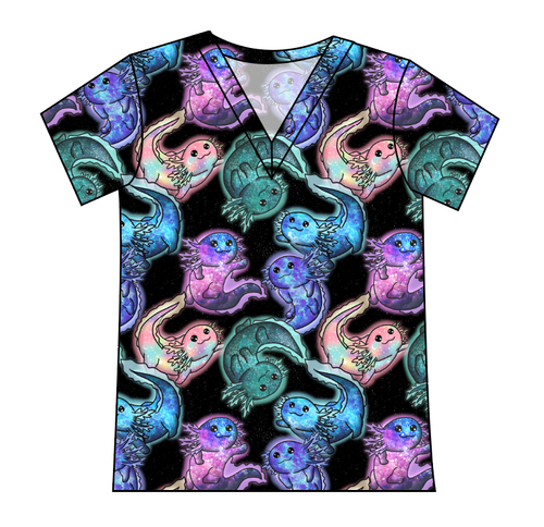 Galaxy Axolotl Ladies' Slouchy V-Neck Tee